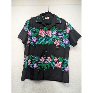 Vintage Hawaii Floral Print Button Up Shirt Mens Medium‎ Aloha